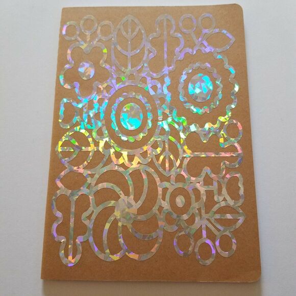 Blank College Ruled Notebook w/ design Kraft Cover - Picture 1 of 6
